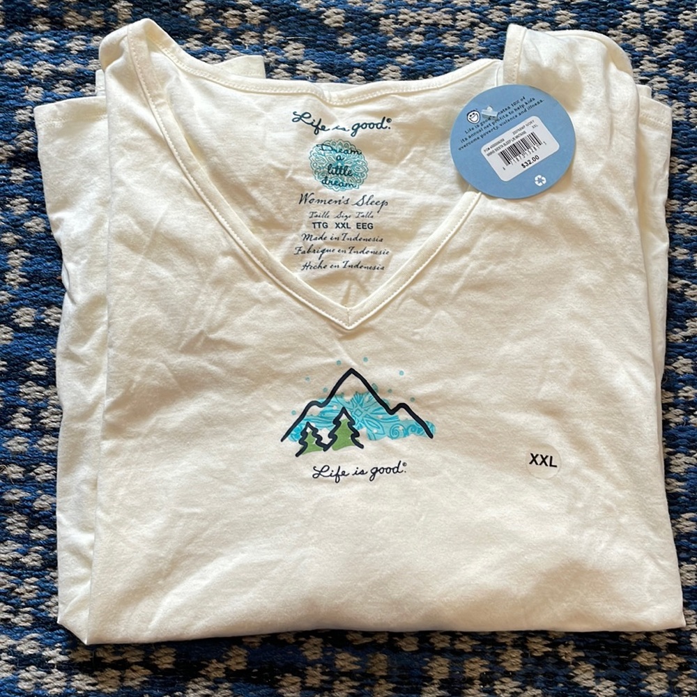 Life Is Good winter scene sleep top size xxl